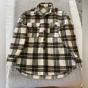 Bohme Flannel Shacket Shirt Jacket Button Down Oversized size Small